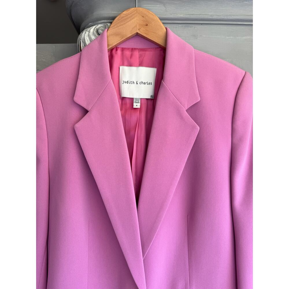 Judith & Charles Rae Pink Longline Blazer Dress Jacket Size 8 Made Canada $675 - Picture 7 of 15